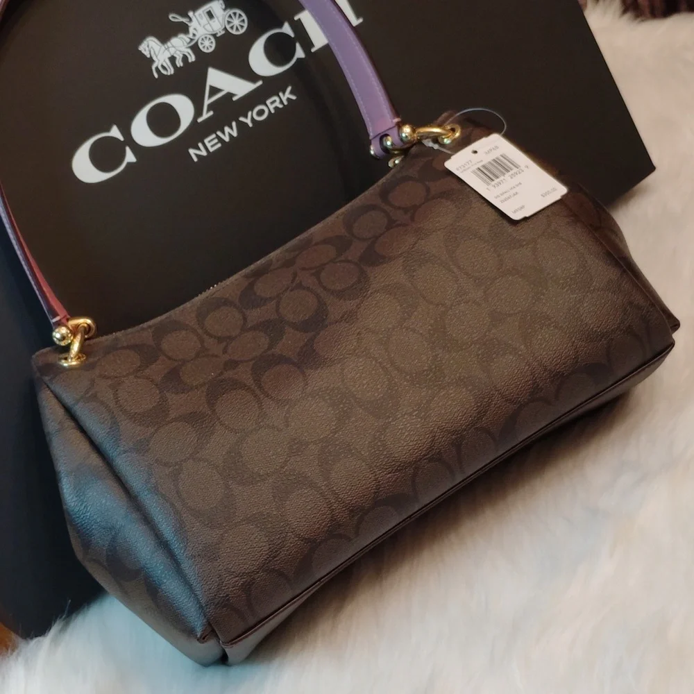 COACH BUNDLE CROSSBODY BAG Brown Black PINK SIGNATURE Satchel & Wallet SET - Picture 2 of 13